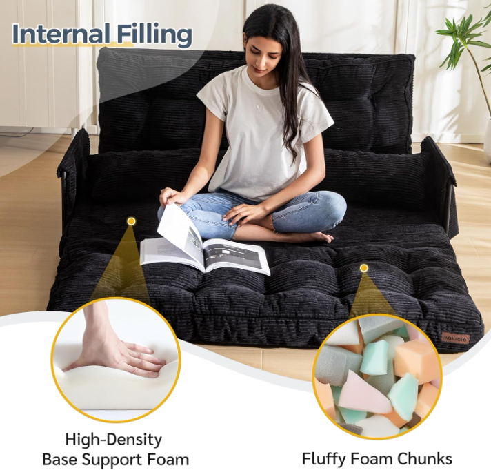 Comfy Small Loveseat – Linen-Like Fabric 2-Seater Sofa for Small Spaces
