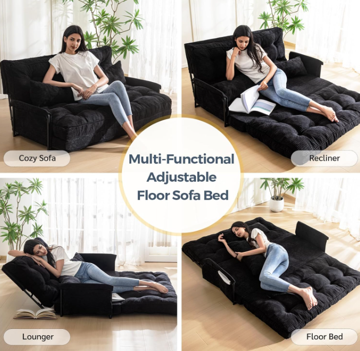 Comfy Small Loveseat – Linen-Like Fabric 2-Seater Sofa for Small Spaces