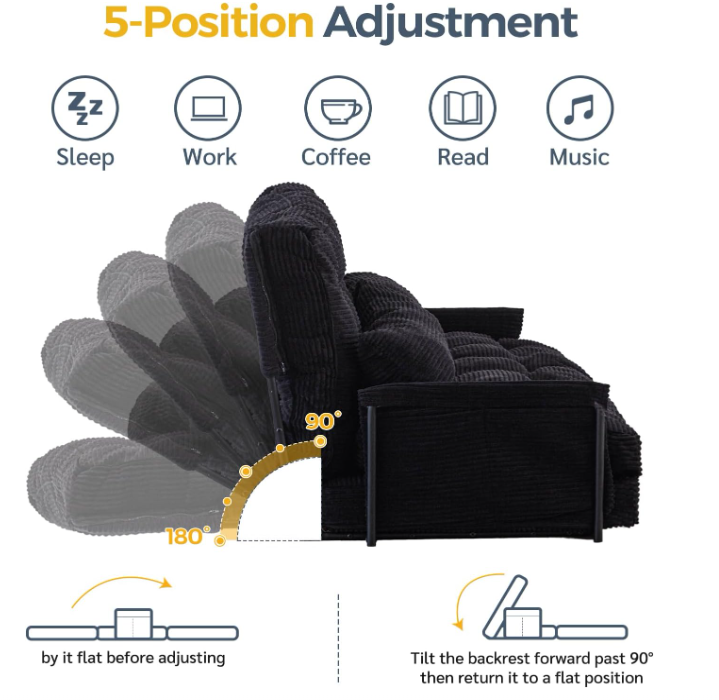 Comfy Small Loveseat – Linen-Like Fabric 2-Seater Sofa for Small Spaces